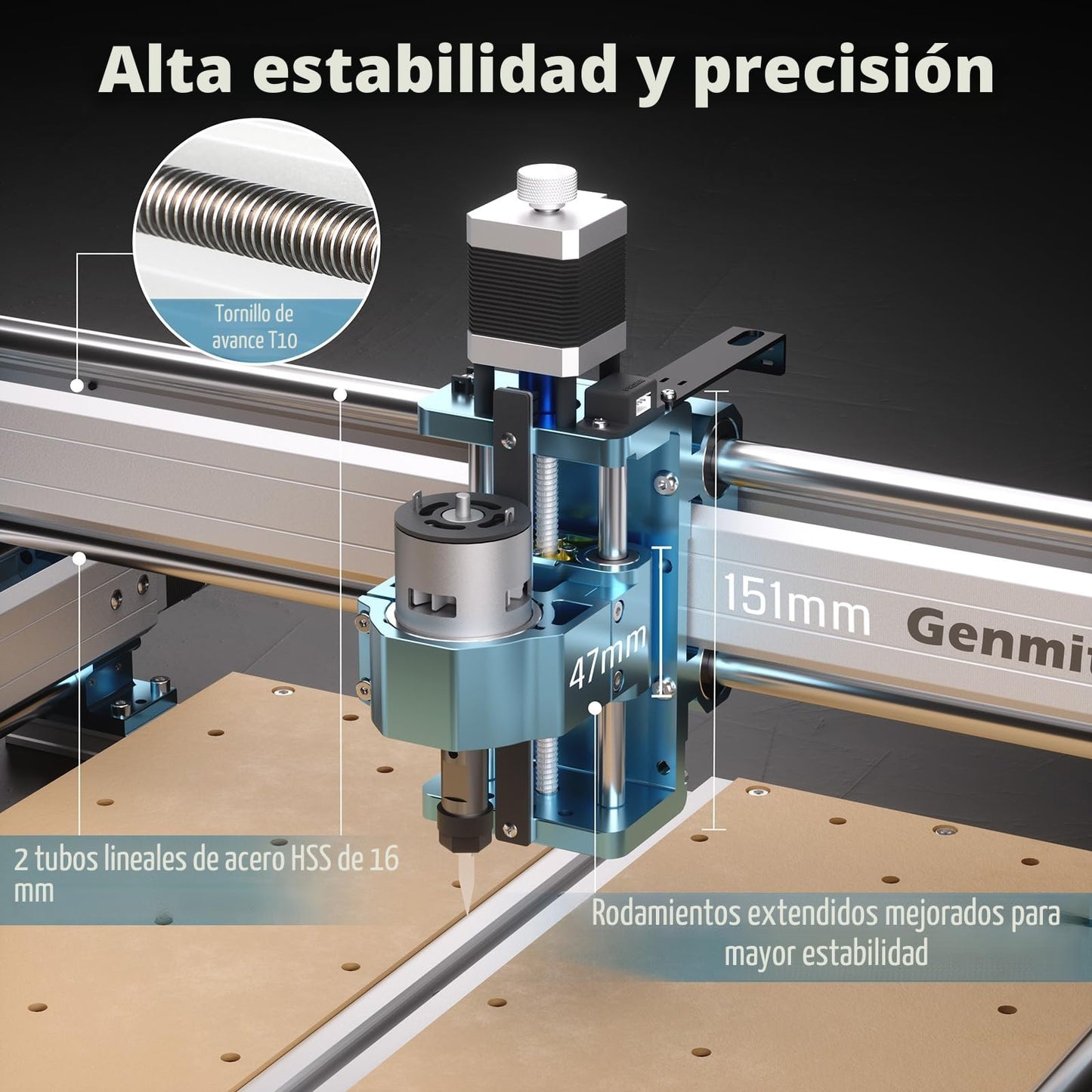 Genmitsu CNC Router Machine 4040-PRO + CFL10-40 10000mW Laser Module, for Metal Acrylic Cutting Milling, GRBL Control, Lead Screw Driven, 3 Axis Engraving, Working Area 15.7” x 15.7” x 3.1”