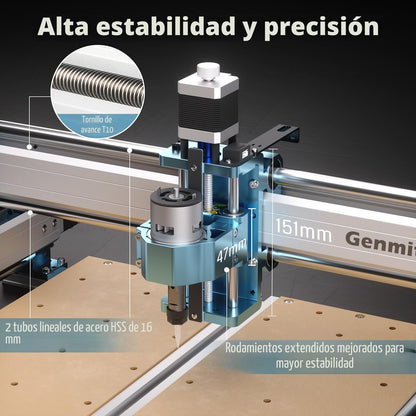 Genmitsu CNC Router Machine 4040-PRO + CFL10-40 10000mW Laser Module, for Metal Acrylic Cutting Milling, GRBL Control, Lead Screw Driven, 3 Axis Engraving, Working Area 15.7” x 15.7” x 3.1”