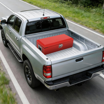 COZONY Heavy Duty 48x15 Inch Steel Truck Bed Tool Box, Lockable Weatherproof Cross-Bed Storage Chest, Industrial Strength for Full-Size Pickup RV Trailer