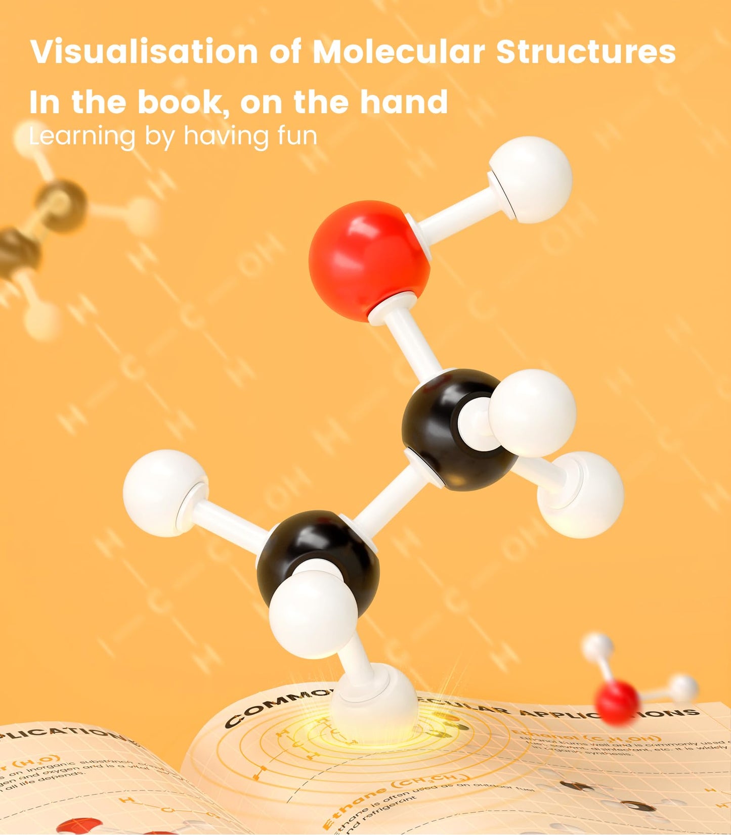 Organic Chemistry Model Kit-124 PCS,Portable Molecular Model Kit for Chemistry Classes,Atomic Element Model Set for Organic＆Inorganic Learning,Supply to Students ＆ Teachers