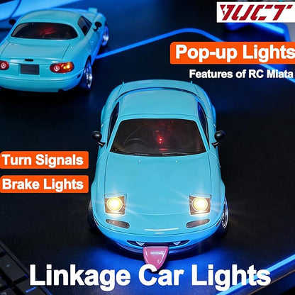 YUCT LDRC LD1804 1/18 Scale RWD RC Drift Car for Adults - 2.4GHz LDRC Drift Car with Gyro 3 Batteries Pop-up Light
