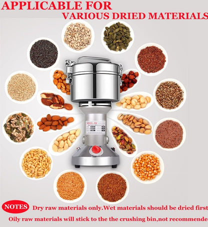 LEJIEYIN Electric herb Grinder 550g High Speed Electric Stainless Steel Spice Flour Mill Herb Grinder Powder Machine for Dry Food Grin