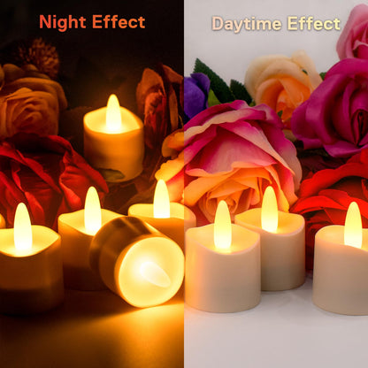 HL Rechargeable Waterproof LED Tea Lights with Remote & Timer, 100H Flameless Votive Candles for Indoor/Outdoor, Flickering Décor for Weddings, Parties, Halloween & Christmas.