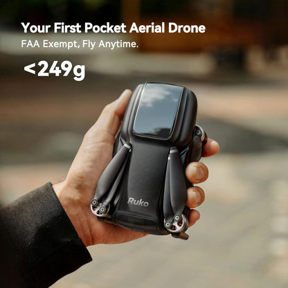 Ruko U11MINI 4K (RC3), Professional 8K Drone with 5.5" Touchcreen, Drones with camera for Adults 4K Video, 3-Axis Gimbal, 20000ft FPV Transmission, Under 249g FAA Exempt, Beginner (64-Min Flight)