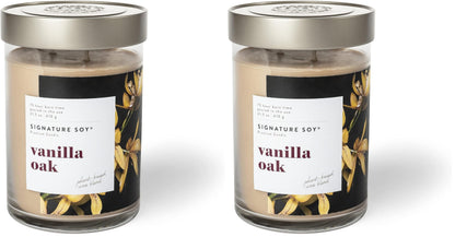 Signature Soy Lidded Vanilla Oak Scented Candle, Extra Large Jar (Pack of 2)
