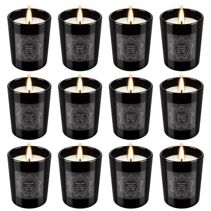 12-Pack Scented Candles Gift Set, 2oz Soy Wax Aromatherapy Candles with 6 Assorted Fragrances, Hand Poured Natural Essential Oil Jar Candles for Home Office Yoga Decor, Birthday Christmas Mother's Day