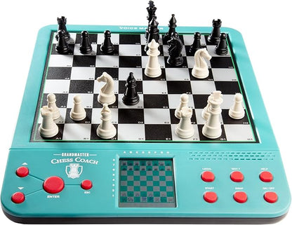Electronic Chess Set for Kids &amp Adults- Grandmaster Game w Smart Computer Teaching Coach 100 Preset Lessons Beginner to Expert - 12 Modes 30 Skill Levels Why? Button + 8 Bonus Games Inc Checke