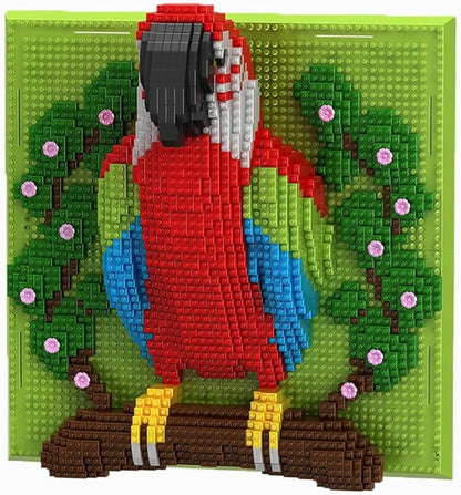 BDYDT Wall Art Parrot Building Blocks Set a Wall Decor Set for Adults Who Love Creative Hobbies (2008 Pieces) Toys Gifts for Kid and Adult