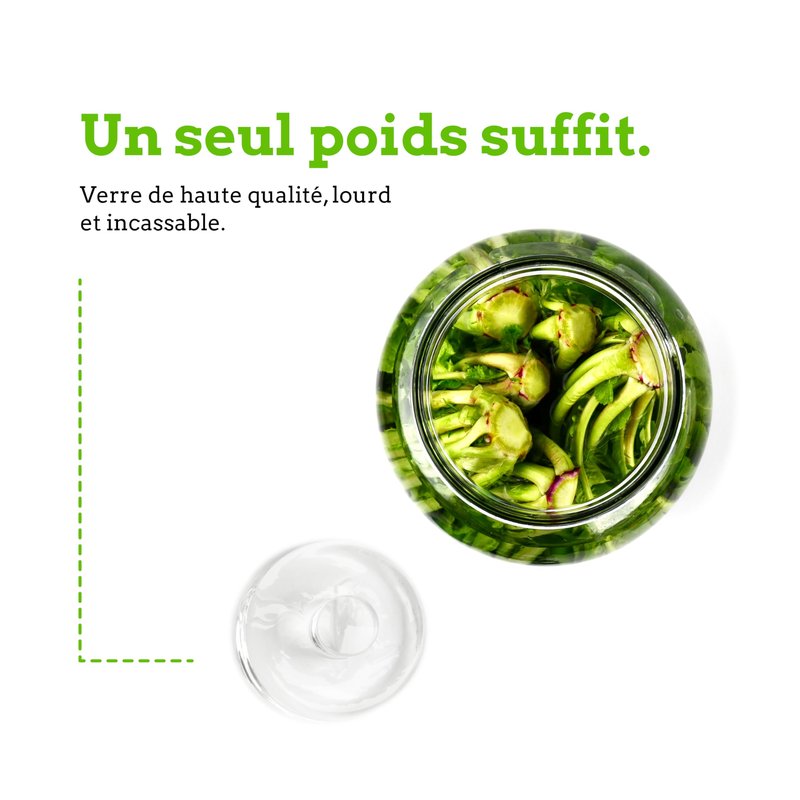 Nourished Essentials - Set of 4 Heavy Glass Fermentation Weights Lids - Grooved Handles - Canning Supplies - for Pickling & Canning - Fits Wide Mouth Mason Jars