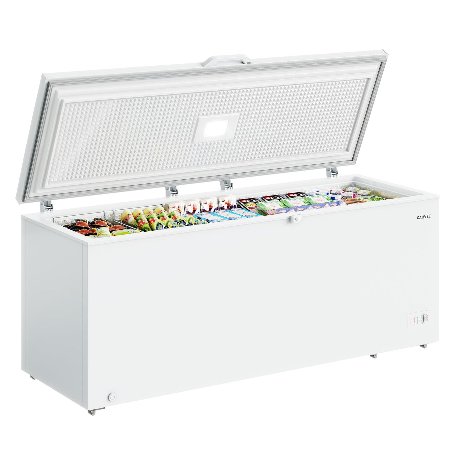 21 Cu. Ft. Convertible Refrigerator/Chest Freezer, Commercial Chest Freezer with 2 Baskets Top Opening, Easy Defrost Drain, for Home, Apartment, Basement, Garage, White