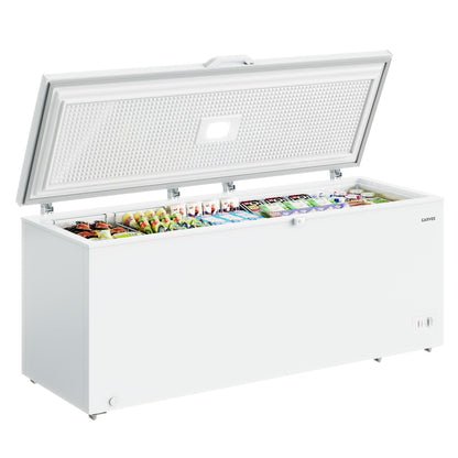 21 Cu. Ft. Convertible Refrigerator/Chest Freezer, Commercial Chest Freezer with 2 Baskets Top Opening, Easy Defrost Drain, for Home, Apartment, Basement, Garage, White