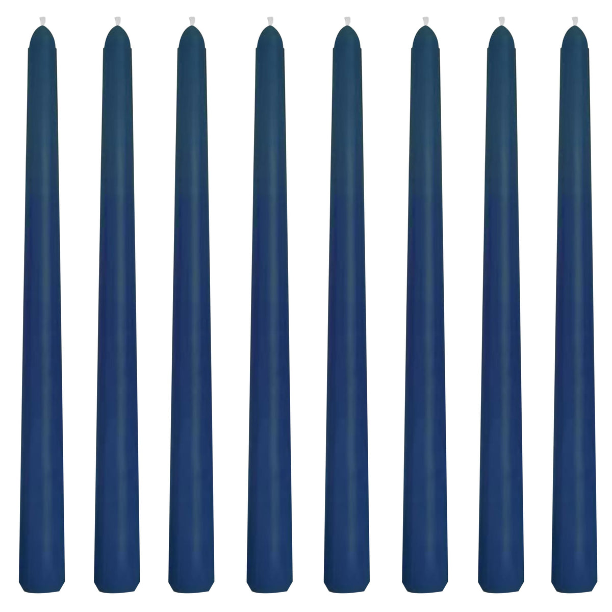 8 Pack 10 Inch Navy-Blue Smooth Taper Candle Set, 7/8 Inch Unscented Driples Candlesticks for Home Decoration, 6-7 Hours Burn