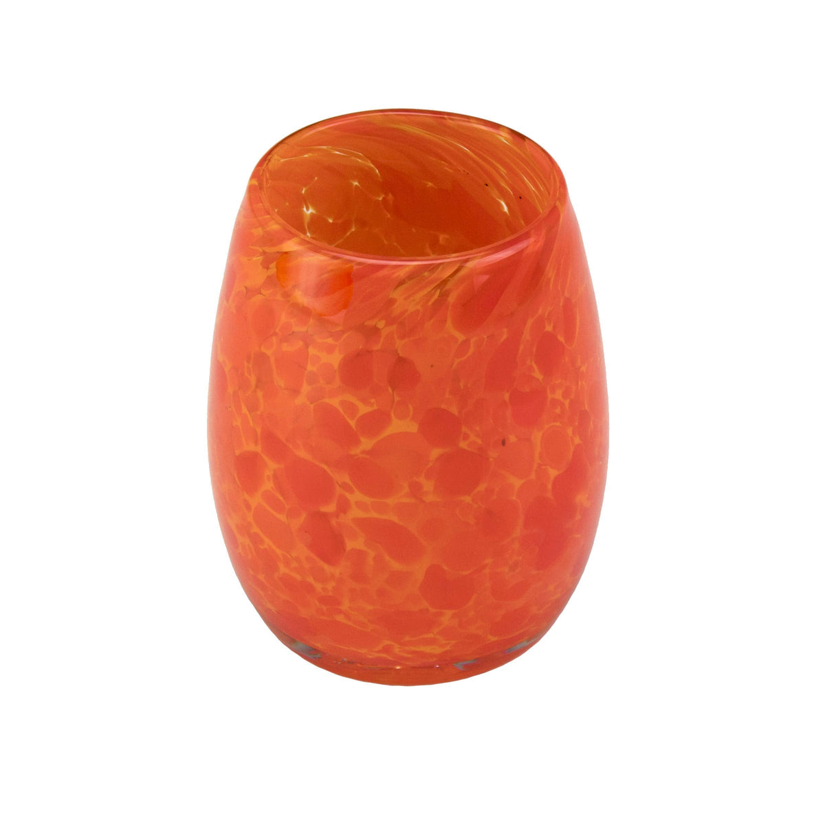 Totally Blown Glassworks Votive Candle Holder, Tea-Light, Handmade Blown Glass, Accent Vase, Centerpiece, Home Decor, Artist Dehanna Jones, Seattle, WA. (Orange Julius)
