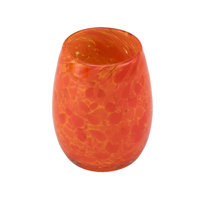Totally Blown Glassworks Votive Candle Holder, Tea-Light, Handmade Blown Glass, Accent Vase, Centerpiece, Home Decor, Artist Dehanna Jones, Seattle, WA. (Orange Julius)