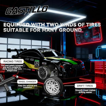 1/16 Scale RC Drift Car for Kids 4WD Remote Control Race Car 20KM/H 2.4Ghz with LED for Boys Age 6 7 8-12 13 14 Year Old Birthday Gifts for Kids