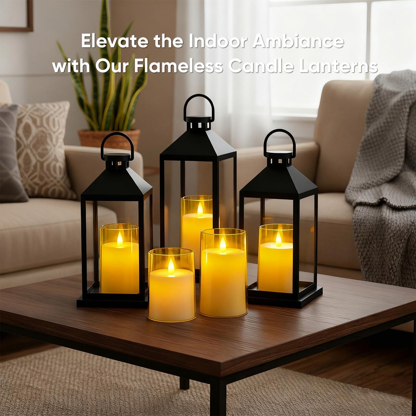 Amagic 3"×5" Gold Flameless Candles with Remote and Timer, Realistic Flickering Battery Operated Acrylic Led Fake Candles for Home Wedding Party Fall Christmas Decor, Set of 2