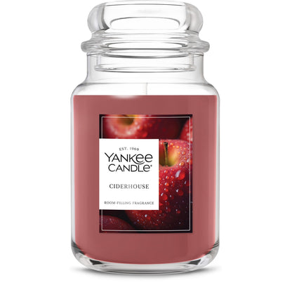 Yankee Candle Ciderhouse, Scented Candle, 22oz Large Jar with up to 150 Hour Burn Time, Giftable