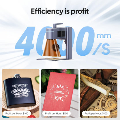 LaserPecker LP4 (Deluxe) Dual Laser Engraver for Almost All Materials, 10W Diode + 2W IR Dual Laser Engraver 240000mm/min High Speed Ultra Precise Laser Engraver for Metal Leather Wood Acrylic