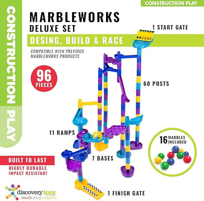 Discovery Toys Marbleworks Deluxe Marble Run | Kid-Powered Learning | STEM Educational Building Block Toy Learning &amp Childhood Development 5 Years Old and Up