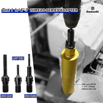 DaduoRi 8 Inch Wet Core Drill Bit & SDS Max Shank Drill Adapter - 8" Diameter Core Bits for Concrete, 14" Drilling Depth, 1-1/4"-7 Thread Diamond Core Bit for Cured Concrete, Masonry, Brick