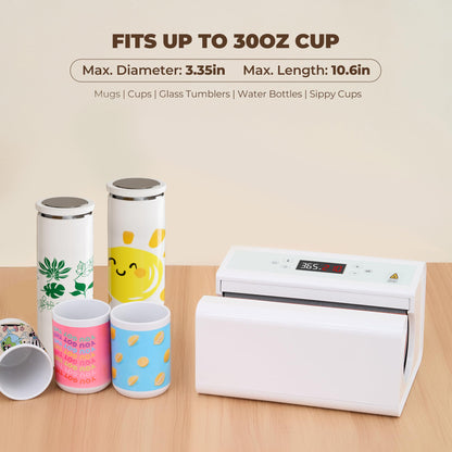 CURECURE Auto Tumbler Heat Press Machine, Fast and Evenly Heat-up, Adjust Temperature and Time, Auto Shut-Off, Mug Heat Press Use for 11-30oz Sublimation Tumblers, Mugs, Water Bottle, Glasses