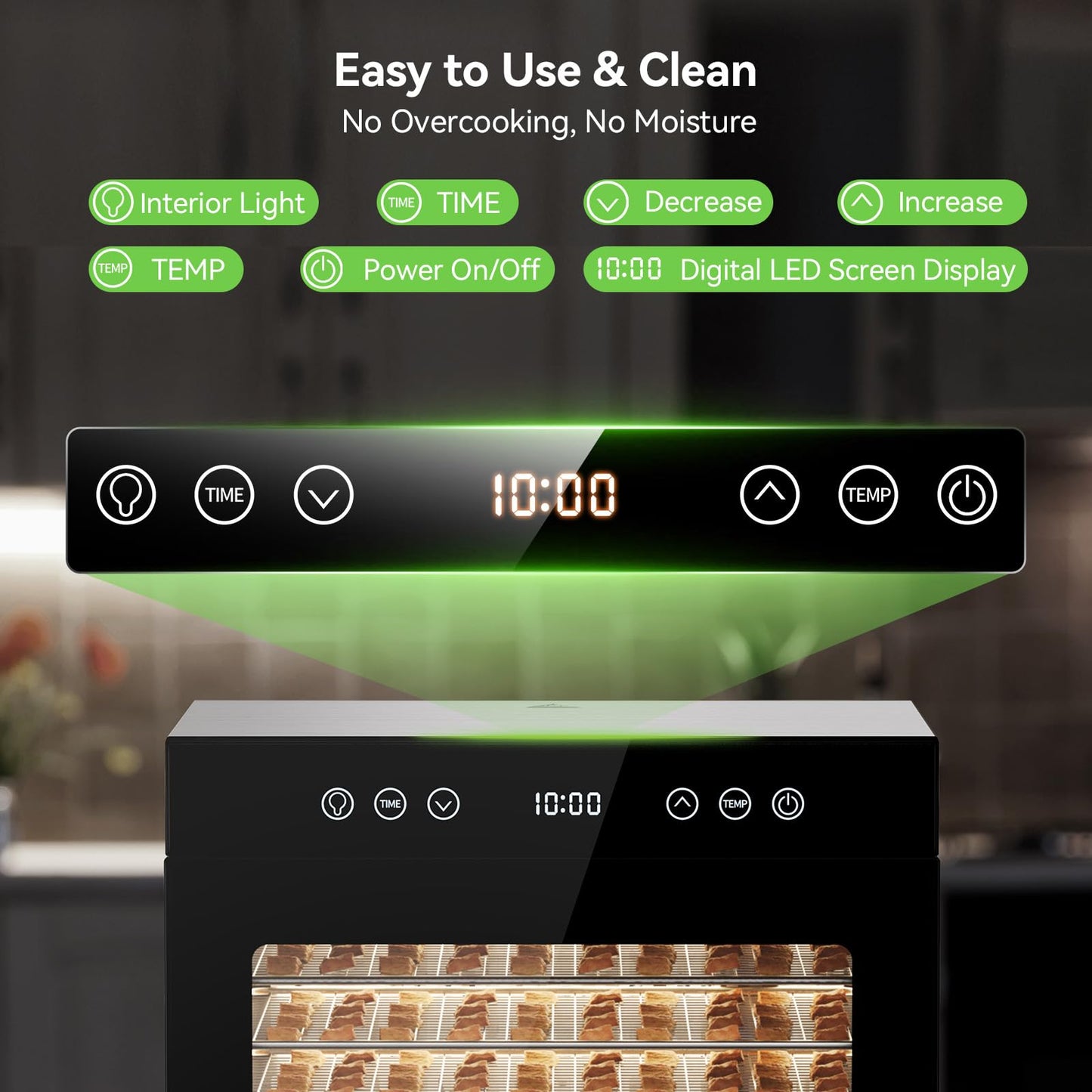 Food Dehydrator Machine, 650W Dehydrator with 8 Stainless Steel Trays, Adjustable Timer & Temperature for Jerky, Fruits, Herbs, Dog Treats, Party Meal Prep