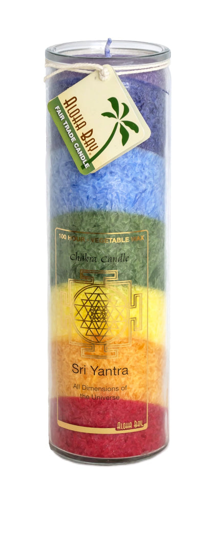 Aloha Bay Unscented Chakra Jar Rainbow Sri Yantra Candle