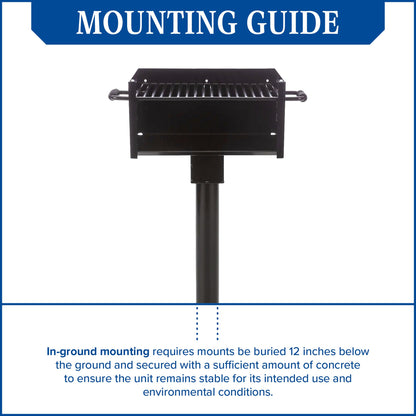 Commercial Grade Park Grill – Heavy-Duty Steel with 300 Sq Inch Cooking Grate, 360° Swivel Post, Made in the USA by Jamestown Advanced Products
