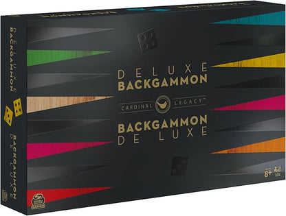 Spin Master Games Legacy Deluxe Wooden Backgammon Classic 2-Player Original Board Game Set with Cups and Dice for Kids and Adults Aged 8 and up