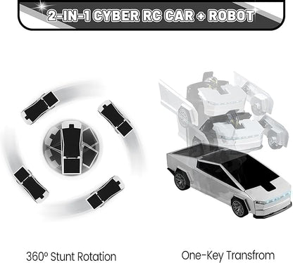 Remote Control Car Cyber-Inspired Transformer Toys Cars 2.4Ghz One-Button Deformation 360° Rotation Drift Rc Car Robot Rc Truck Toys for 4 5 6 7 8+ Years Old Boy Toys