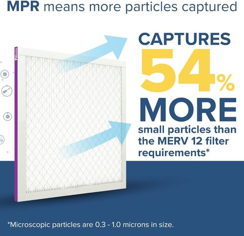 Filtrete 12x12x1 MERV 12 AC Furnace Air Filter - Asthma & Allergy Friendly | 4-Pack, 3 Month Use