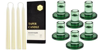 4 pcs Candles + 6 Candlestick Holders