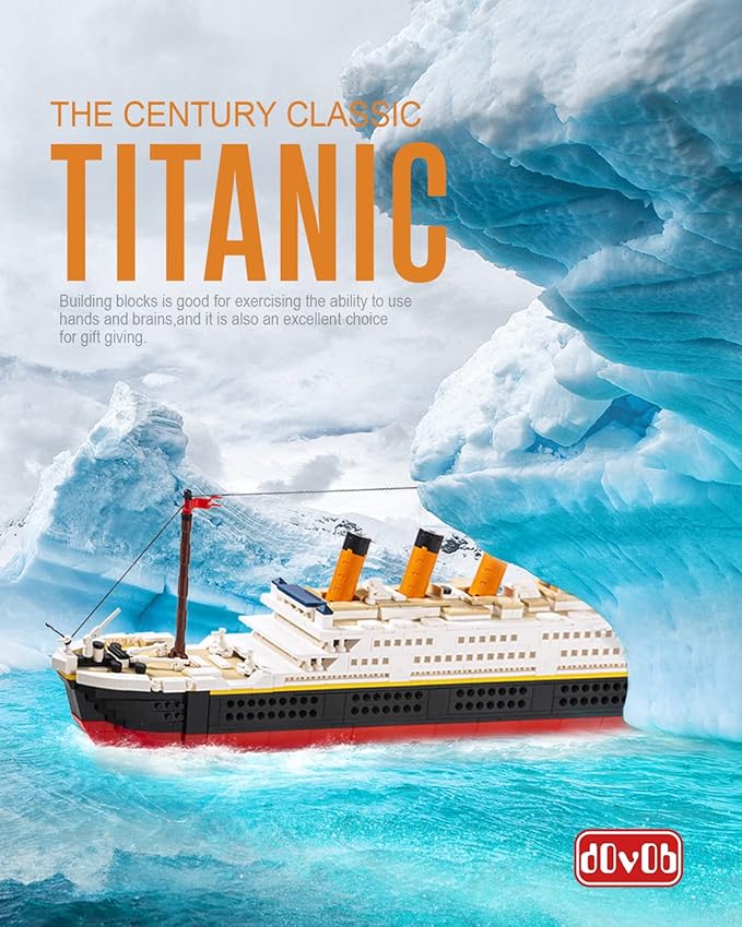dOvOb Mini Blocks Titanic Building Set 1288 Pieces Mini Bricks Toys Gift for Adults and Kids
