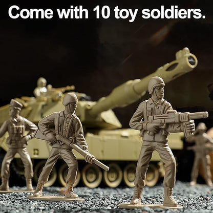 RC Military Tank Toy US M1A2 Abrams Remote Control Army Tank with IR Battle 2.4Ghz RC Military Vehicles for Boys Kids 6+ and Adults