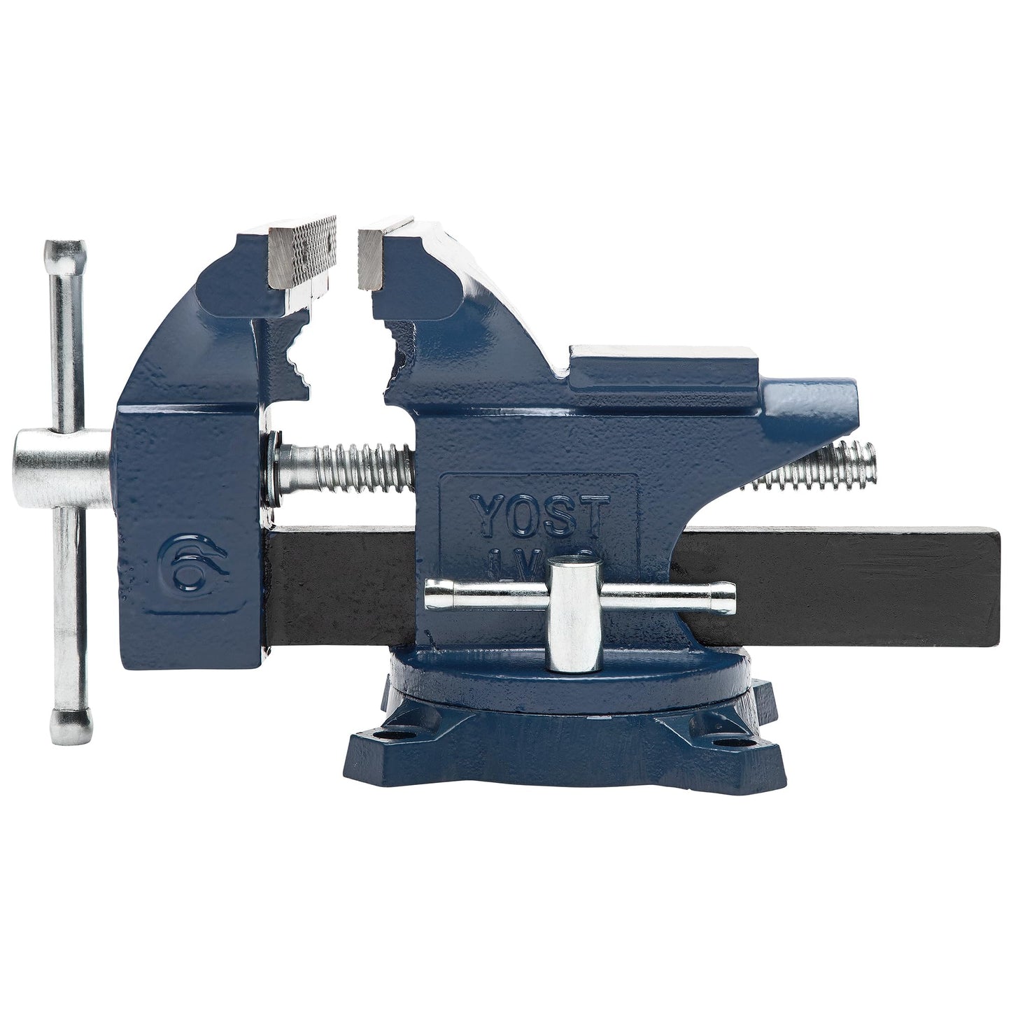 Yost Vises LV-6 Homeowner's Vise | 6 Inch Jaw Width with a 5 Inch Jaw Opening Home Vise | Secure Grip with Swivel Base | Blue