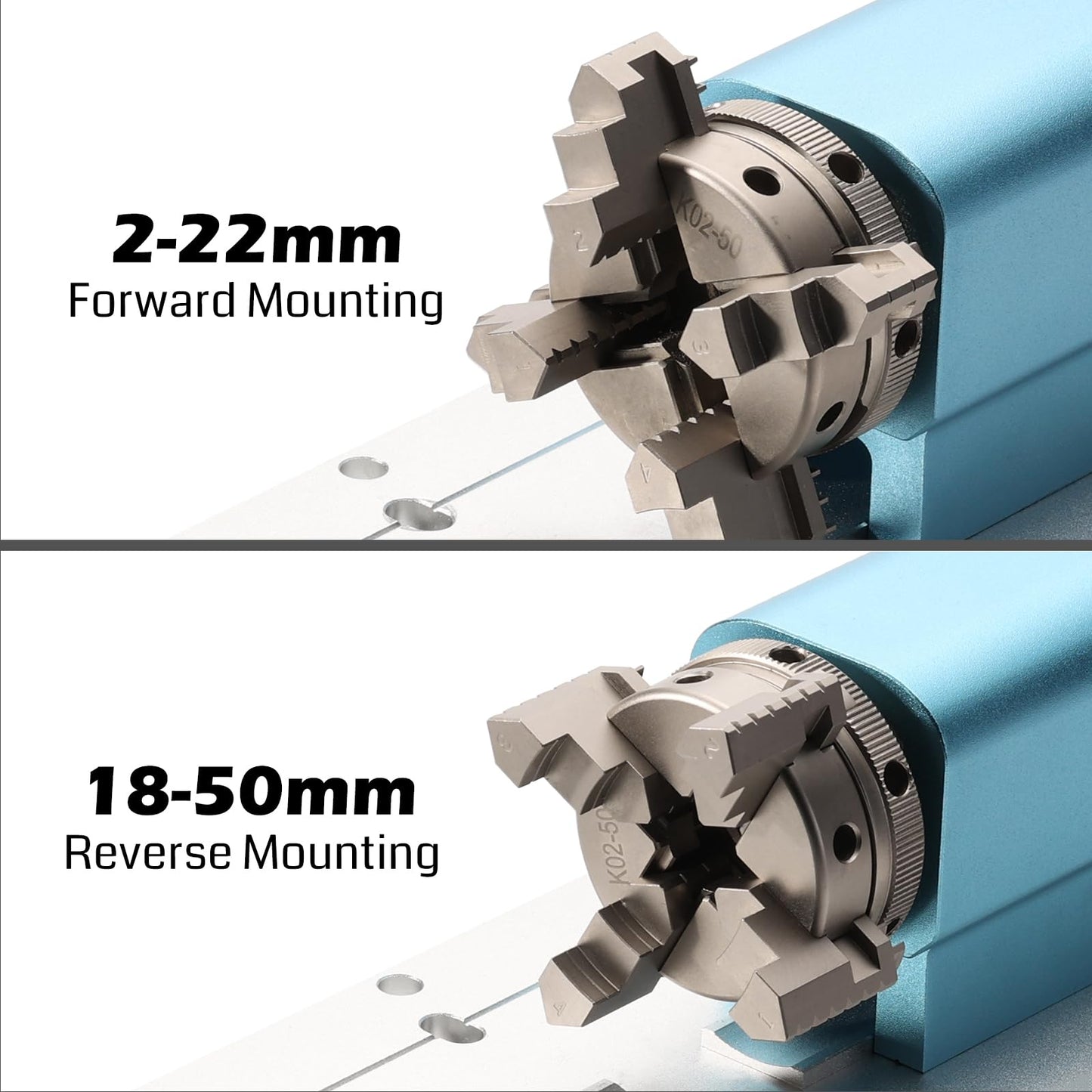 Genmitsu 3030-PROVer Ultra CNC Router Machine for Metal + 4th Axis Rotary Module Kit, 4 Jaw Chuck, 10:1 Speed Reducer, Clamped Range: Length 10-200mm