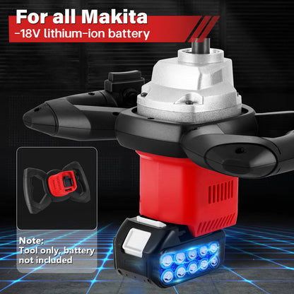 Meticuloso 1pcs Concrete Trowel with Extension Rod, Wall Smoothing Polishing Machine and 1pcs Cordless Concrete Mixer, for Makita 18V Max Battery