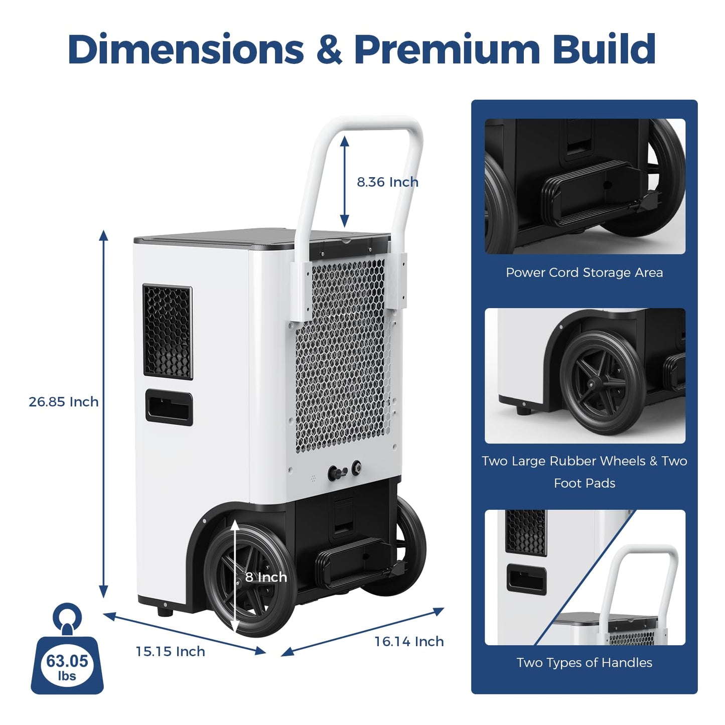 ALORAIR 170 PPD Commercial Dehumidifier with Pump & Drain Hose, LGR Tech Industrial Dehumidifiers, for Water Damage Restore, Basements, Large Space, 6 Years Limited Warranty, Sentinel Elite 80X