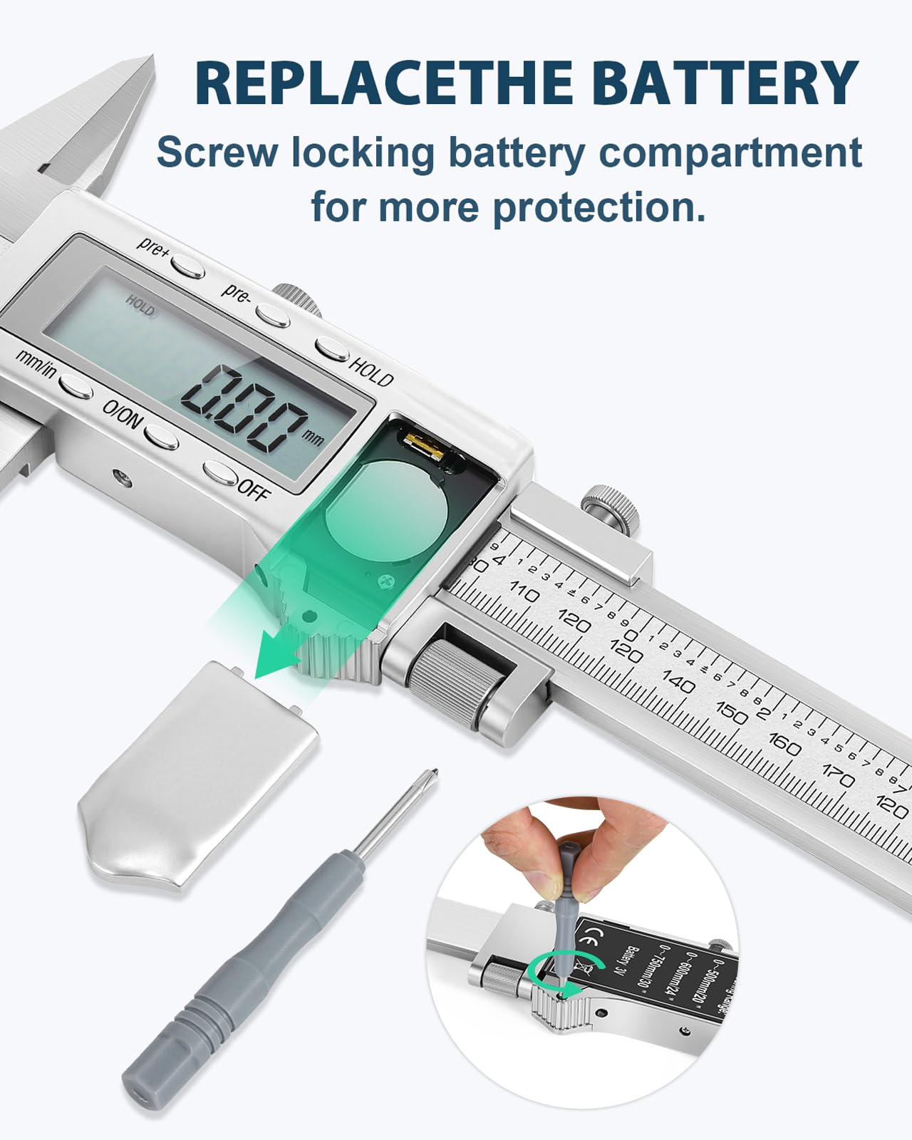 Mxmoonfree 12-Inch Digital Caliper with 4-Inch Jaw Depth, Precision Measuring Tool, Full Metal Frame, Large LCD Screen, Resolution 0.0005"/0.01mm, Ideal for Professionals & Hobbyists