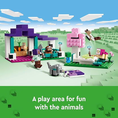 LEGO Minecraft The Animal Sanctuary Building Set Gaming Toy for Girls and Boys Ages 7 and Up Gift for Gamers and Kids Brick Model of The Plains Biome with Popular Minecraft Figures 21253