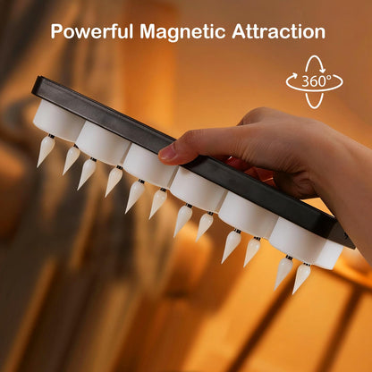 yunsheng Magnetic Rechargeable Tea Light Candles with Black Charging Base and Remote Timer, 12Pcs Battery Operated Tea Lights, LED Flameless Votive Candles for Home Wedding Party Decor(White)