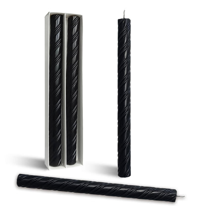 Dripless Twisted Taper Candles Black Smokeless Tall Candlesticks 10 Inch Handmade Long Lasting Burn Candles Unscented Candle Sticks for Party Gifts Home Decor 2 Pcs