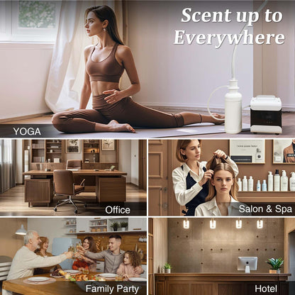 Whole House HVAC Scent Diffuser - 5000 Sq Ft Coverage, Wi-Fi & Bluetooth App Control, 1000ML Hotel Collection, Waterless Cold Air Diffuser for Large Rooms & Commercial Use, Metal Design