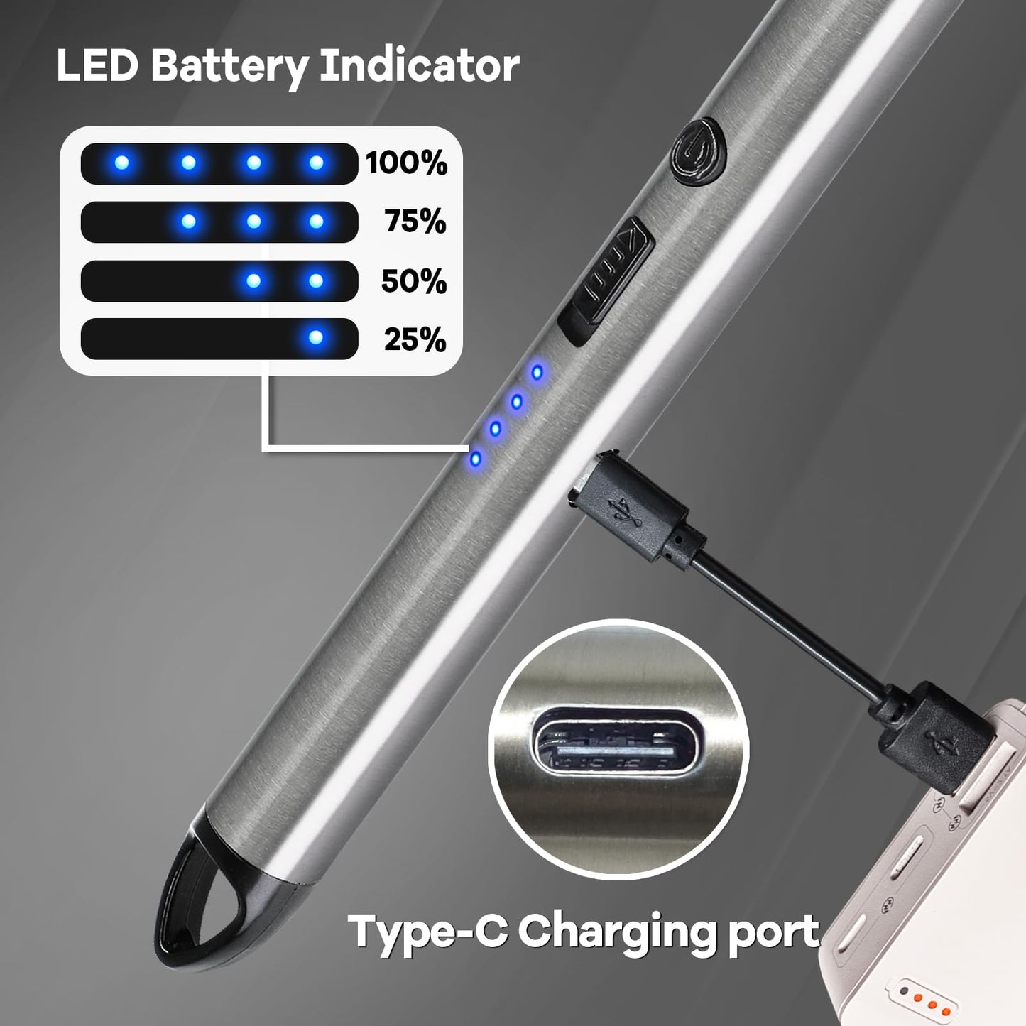 4 Pack Candle Lighter Electric Rechargeable Arc Windproof Lighters Flexible Neck Long Rotate 360 Plasma Lighter USB Flameless Lighters Candles Grill BBQ