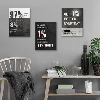 3 Piece Inspirational Canvas Wall Art Motivational Quotes Positive Success Print Pictures for Office Wall Decor Business Entrepreneur Poster Framed Artwork For Home Bedroom Decor [36''W x 16''H]