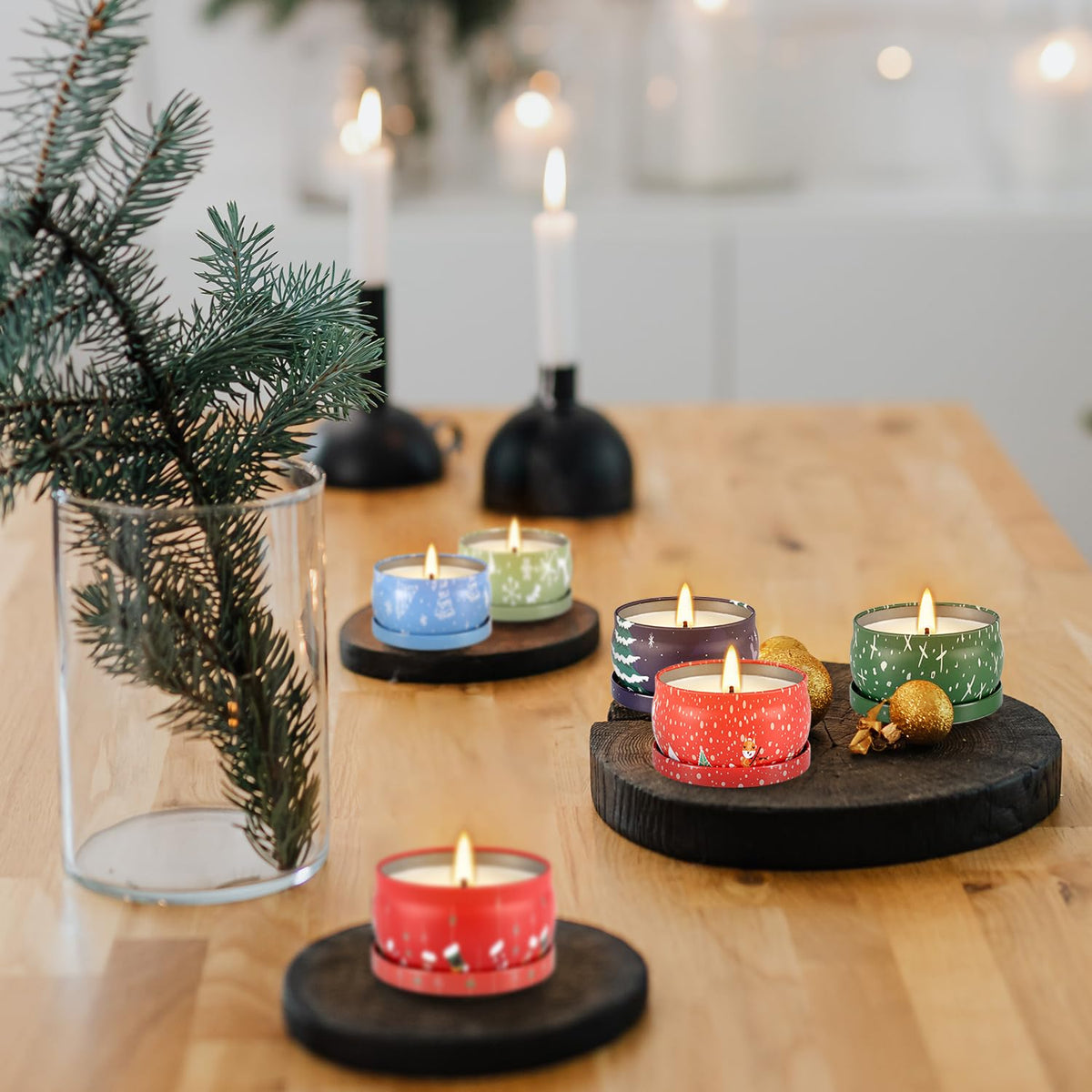 36 Packs Christmas Scented Candles Gift- Aromatherapy Candle-2.5oz Soy Wax-Long Lasting Burn time, Christmas Thanksgiving Gifts, Home Decor.