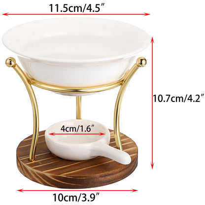 JUXYES Romantic Ceramic Tealight Wax Melt Warmer, Non Elecric Essential Oil Warmer Candle Fragrance Warmer Aromatherapy Wax Candle Tart Burner Warmer Diffuser for Home Decoration