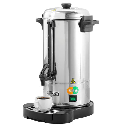 Commercial Coffee Urn 50 Cup/8L + 200-Pack 16oz Insulated Paper Cups with Lids | Complete Coffee Serving Bundle for Restaurant Catering, Church & Large Events