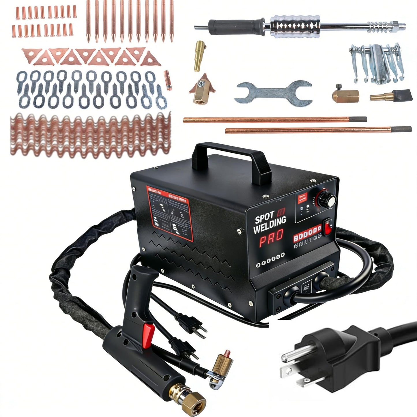 Mixizap Stud Welder Dent Repair Kit, 110V 3500W Spot Welder Dent Puller Machine, Auto Body Dent Removal Tool with 6 Welding Modes, Auto & Manual Dual Mode for Car Dent Repair