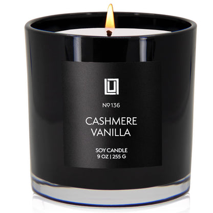 Lulu Candles | Cashmere Vanilla | Scented Soy Candle | Sweet Vanilla Fragrance - Perfume Inspired | Luxury Jar Candle | Highly Scented Long Lasting Candle | Home Fragrance Gift (9 Oz.)